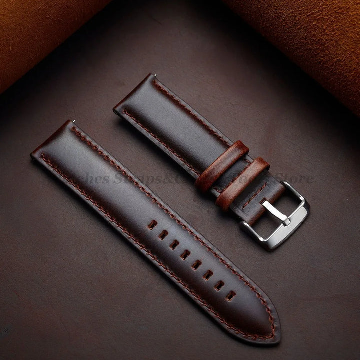 Vintage Cowhide Leather Watch Strap 18–26mm Quick Release – Universal