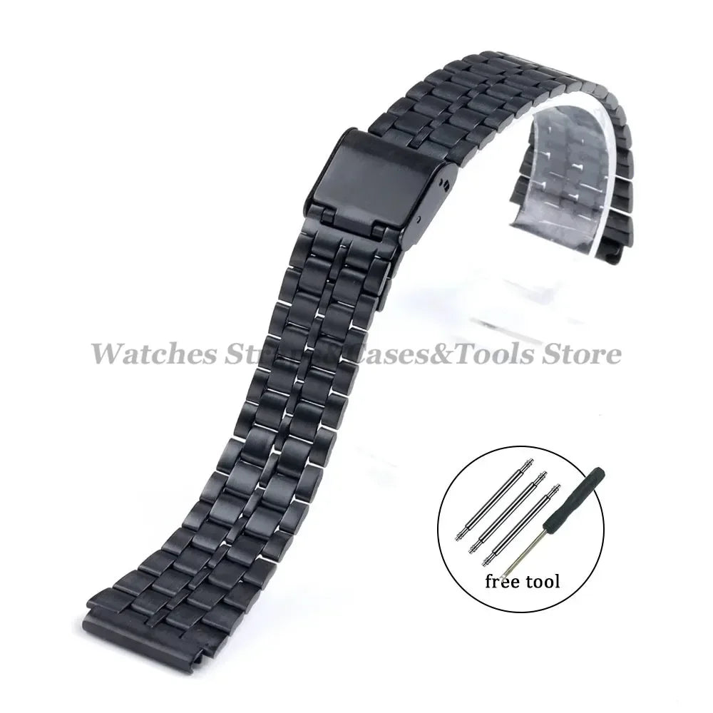 18mm For Casio A158W Watchband Stainless Steel Watch Strap for F-91W/F105/108/A158/168 AE1200/1300 Metal Small Watch Steel Band