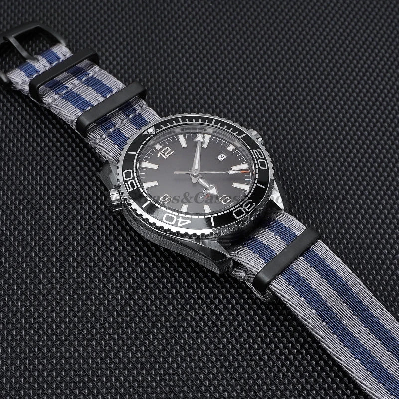 Nylon Watch Strap for Omega 007 for Seamaster 300 Canvas Watchband 18mm 20mm 22mm 24mm for Seiko Men Sport Bracelet Wrist Band