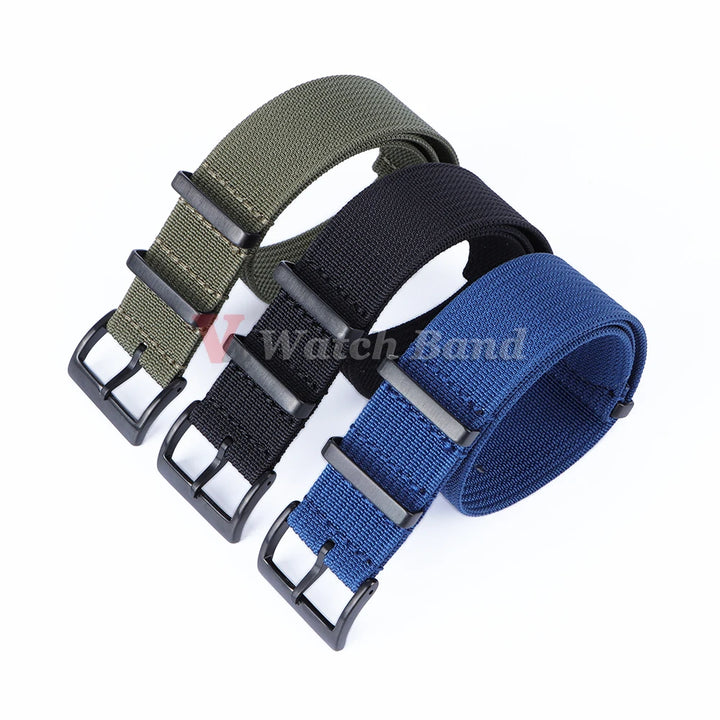 Universal Fabric Nylon Watch Strap with Black Buckle (20/22mm)