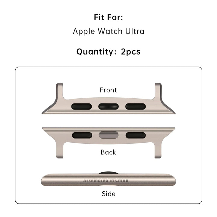 2pcs 316L Stainless Steel Adapter For Apple Watch Ultra 49mm Series 9 8 7 6 5 SE 45mm 44mm 41mm 40mm Apple Watch Band Connector
