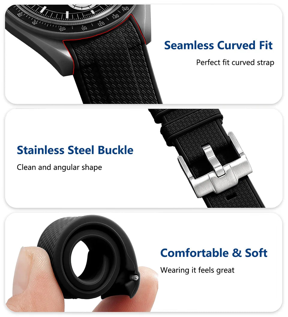 Silicone Rubber Strap 20mm for MoonSwatch & Omega X Swatch Speedmaster
