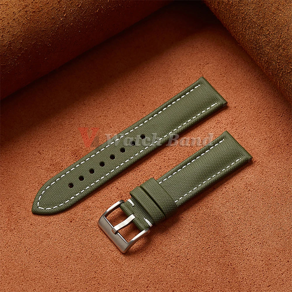 Genuine Sailcloth Watch Band Premium Sailcloth Strap 18mm 19mm 21mm Waterproof Nylon Quick Release Bracelet 20mm 22mm Wristbelt