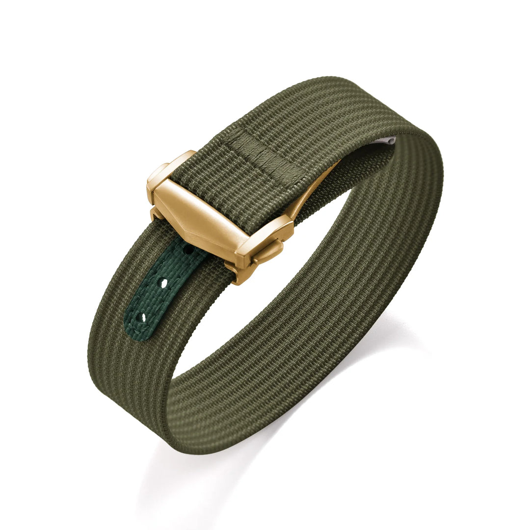 Ribbed Nylon & FKM Rubber Watch Strap – 18–22mm Folding Buckle for Omega, Tudor & Seiko