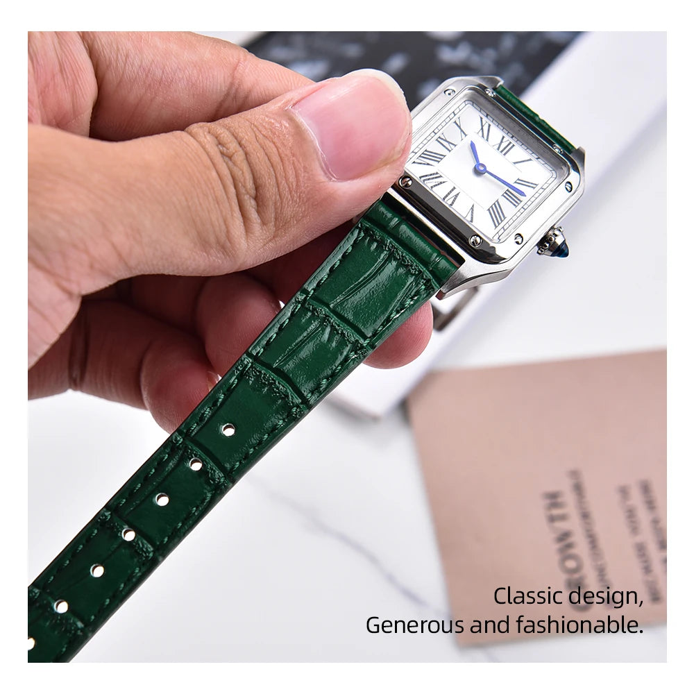 16/18/19/20/21/22mm Quality Leather Watch Bands Slub Pattern Leather Strap Universal Watchbands Accessories for Men Women Bands