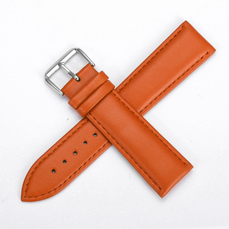 Soft Leather Watch Strap 8–24mm for Men & Women (Purple, Green, Blue)