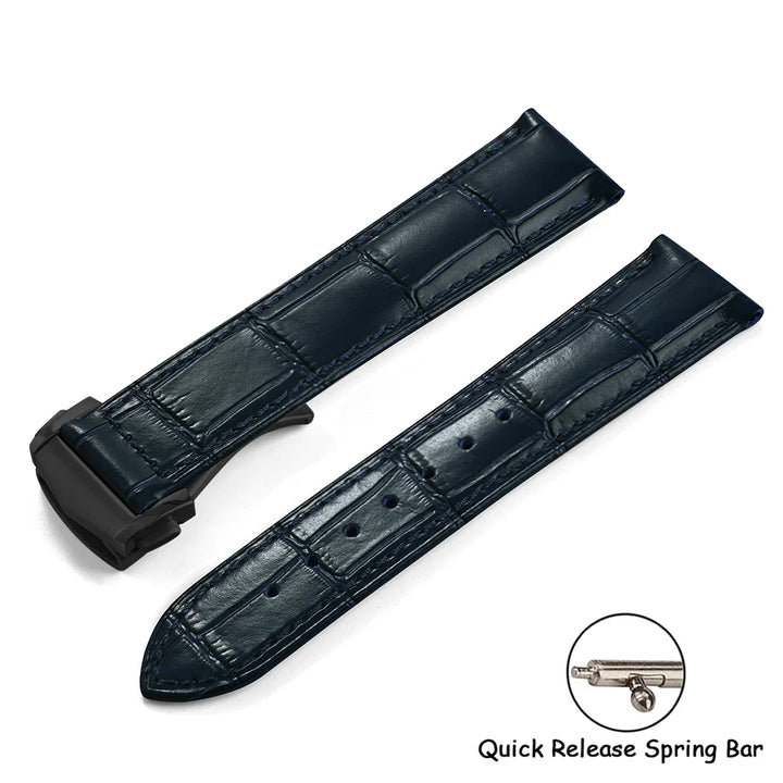 Calfskin Leather Watch Strap 19mm20mm 21mm 22mm For Omega 007 Seamaster 300 De ville AT150 Commander Folding Buckle Bracelet Men