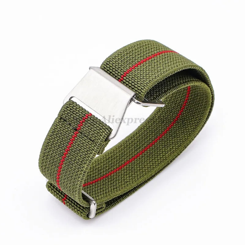 18mm 20mm 22mm Parachute Elastic Nylon Watch Strap for Omega Men Outdoors Sport Army Military Wrist Strap Bracelet Accessories