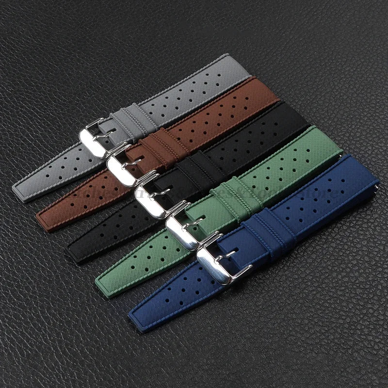 Tropic Silicone Watch Strap 18/20mm 22mm for Seiko for Fossil for Oris Wrist Band Quick Release Soft Rubber Bracelet Replacement