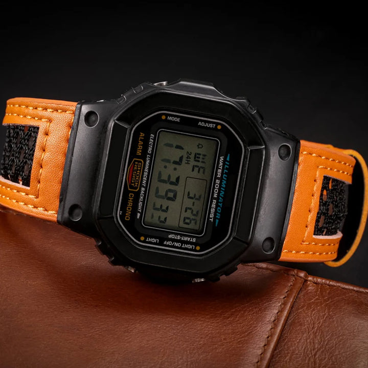 HEMSUT For G-Shock Watch Band Leather 16 18mm Fashion Trends Replace Straps Compotible With DW-5600  GW-6900  GW-M5610