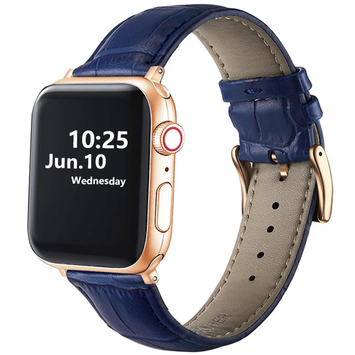 Leather Apple Watch Band (38/42mm, Series 3–6/SE Compatible)