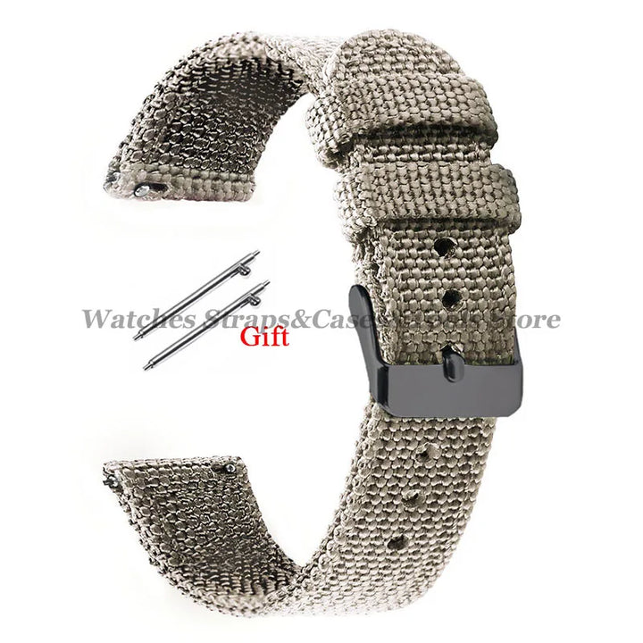 18mm 20mm 22mm 24mm Nylon Canvas Watchband Woven Soft Universal Bracelet for Seiko for Huawei Watch Men Women Quick Release Band