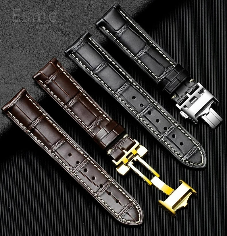 Genuine Cowhide Leather Watch Band 18–22mm for Longines Master &