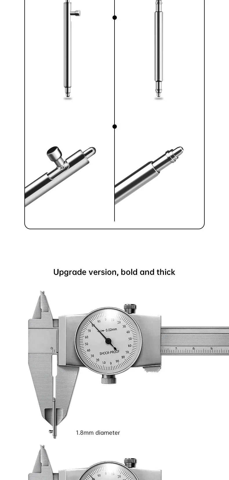 Maikes Quick-Release 316L Stainless Steel Spring Bars – 18/19/20/22mm for Watch Straps