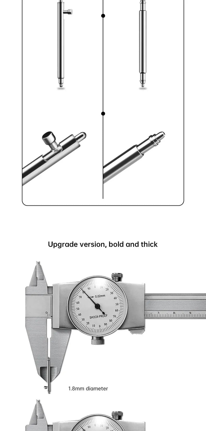 Maikes Quick-Release 316L Stainless Steel Spring Bars – 18/19/20/22mm for Watch Straps