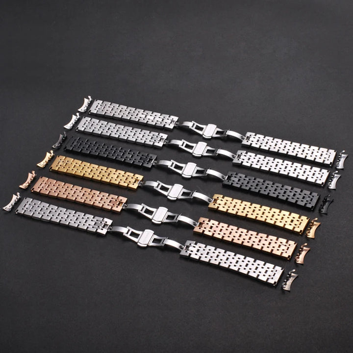 Solid Stainless Steel Watch Band 16–24mm with Butterfly Buckle for TISSOT,