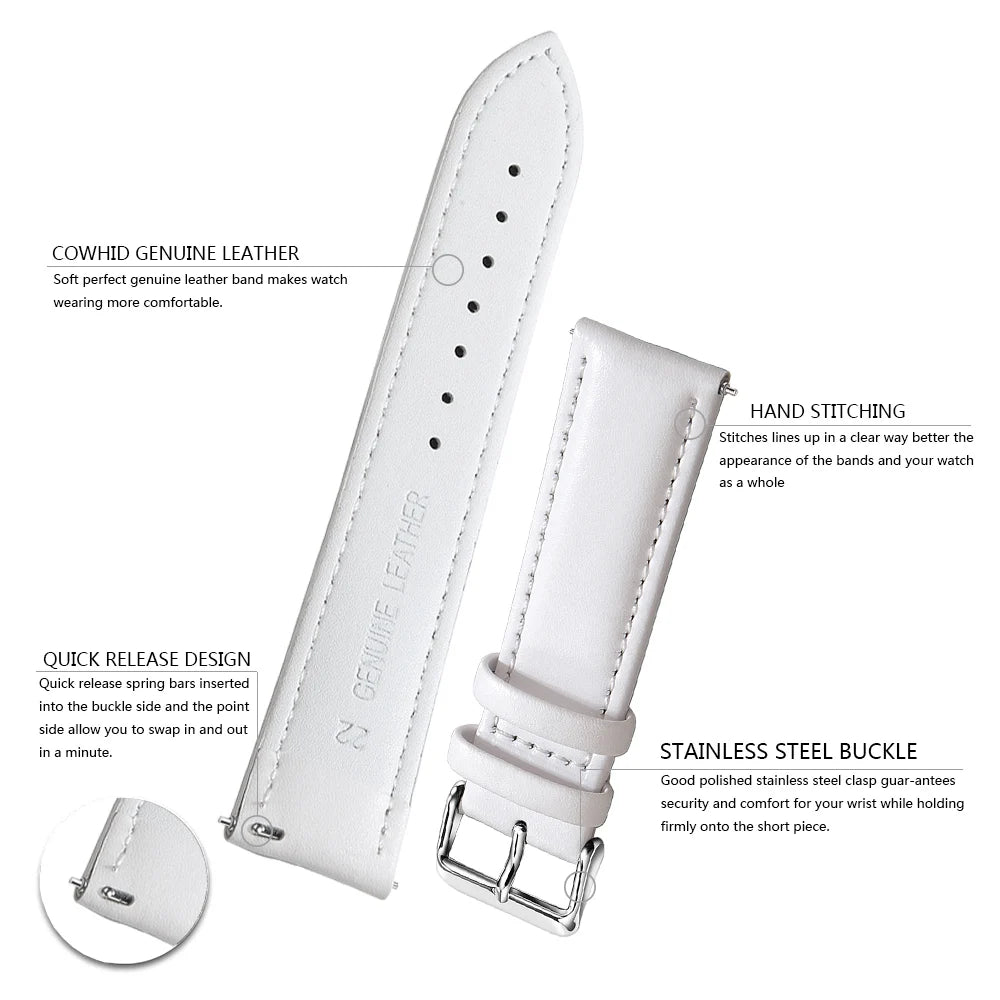 Top Grain Leather Watch Band 12–24mm (Quick Release)
