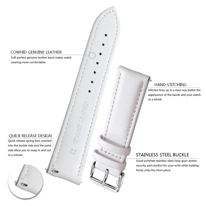Top Grain Leather Watch Band 12–24mm (Quick Release)