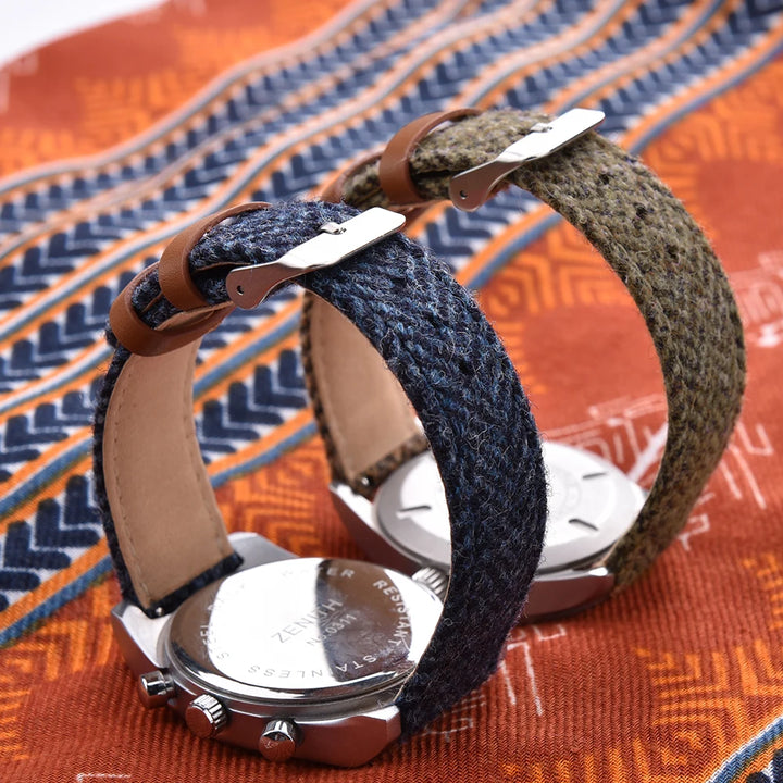 NATOBELT Wool Weave Leather Strap – Quick Release, 18–22mm