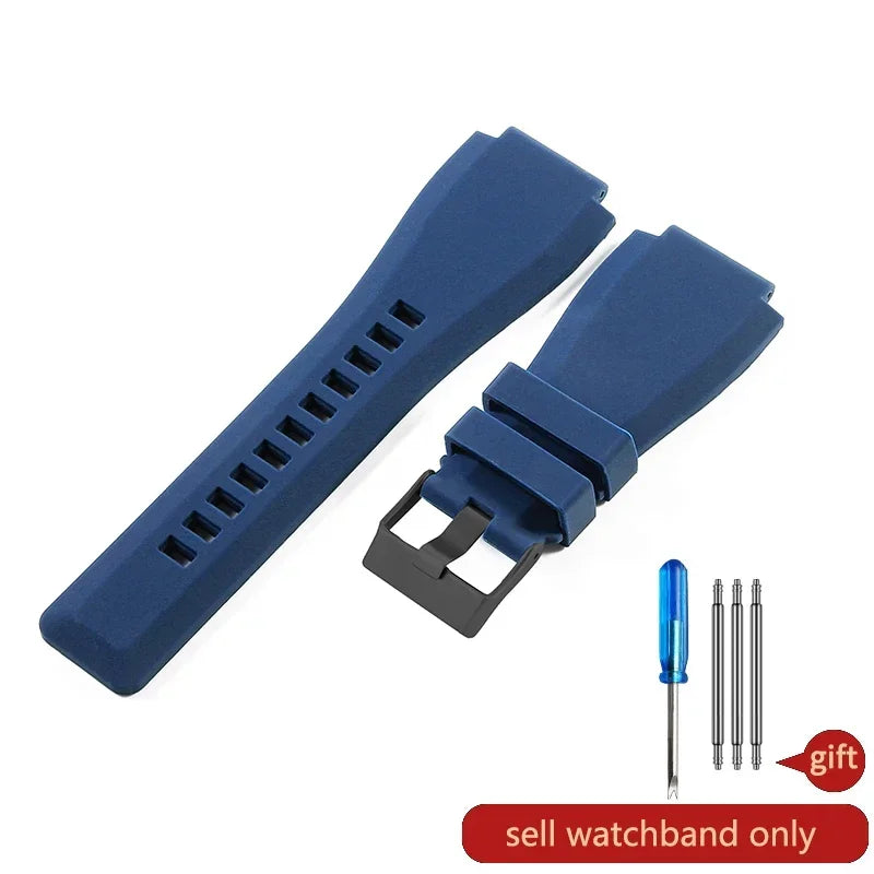 Bell & Ross BR01/BR03 Silicone Watch Strap – 24mm, Waterproof & Breathable