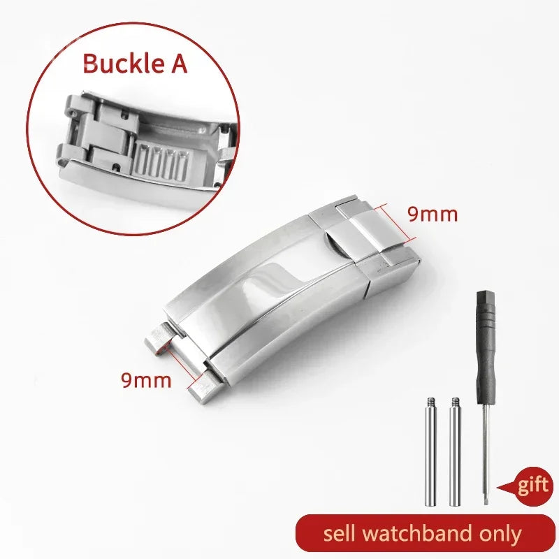 Rolex Daytona Stainless Steel Folding Buckle – Black & Rose Gold, 9×9 /