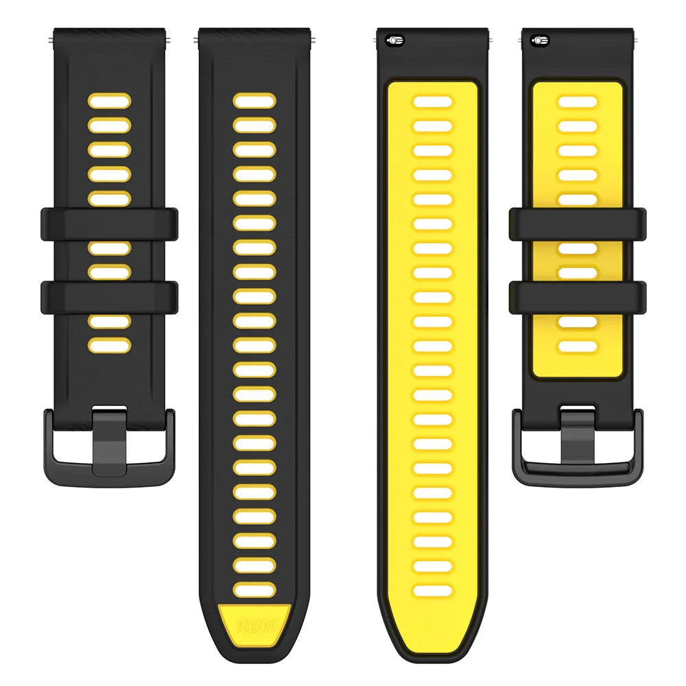Two-Tone Silicone Watch Strap 18–22mm for Garmin Forerunner & Vivoactive 5