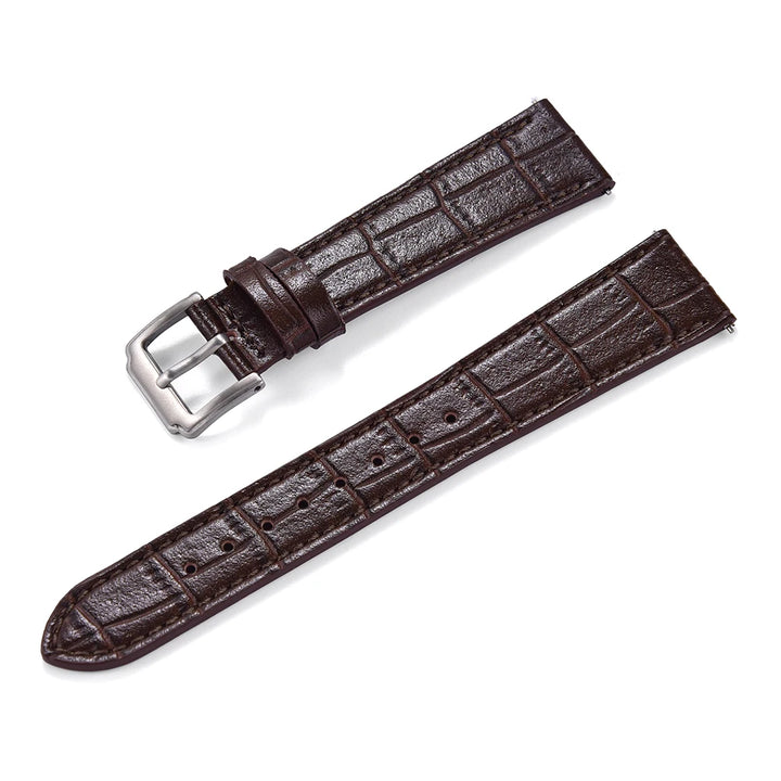 Premium Grade Quick Release Classic Bamboo Leather Watch Strap Men Women Leather Watchbands 16mm 18mm 19mm 20mm 21mm 22mm