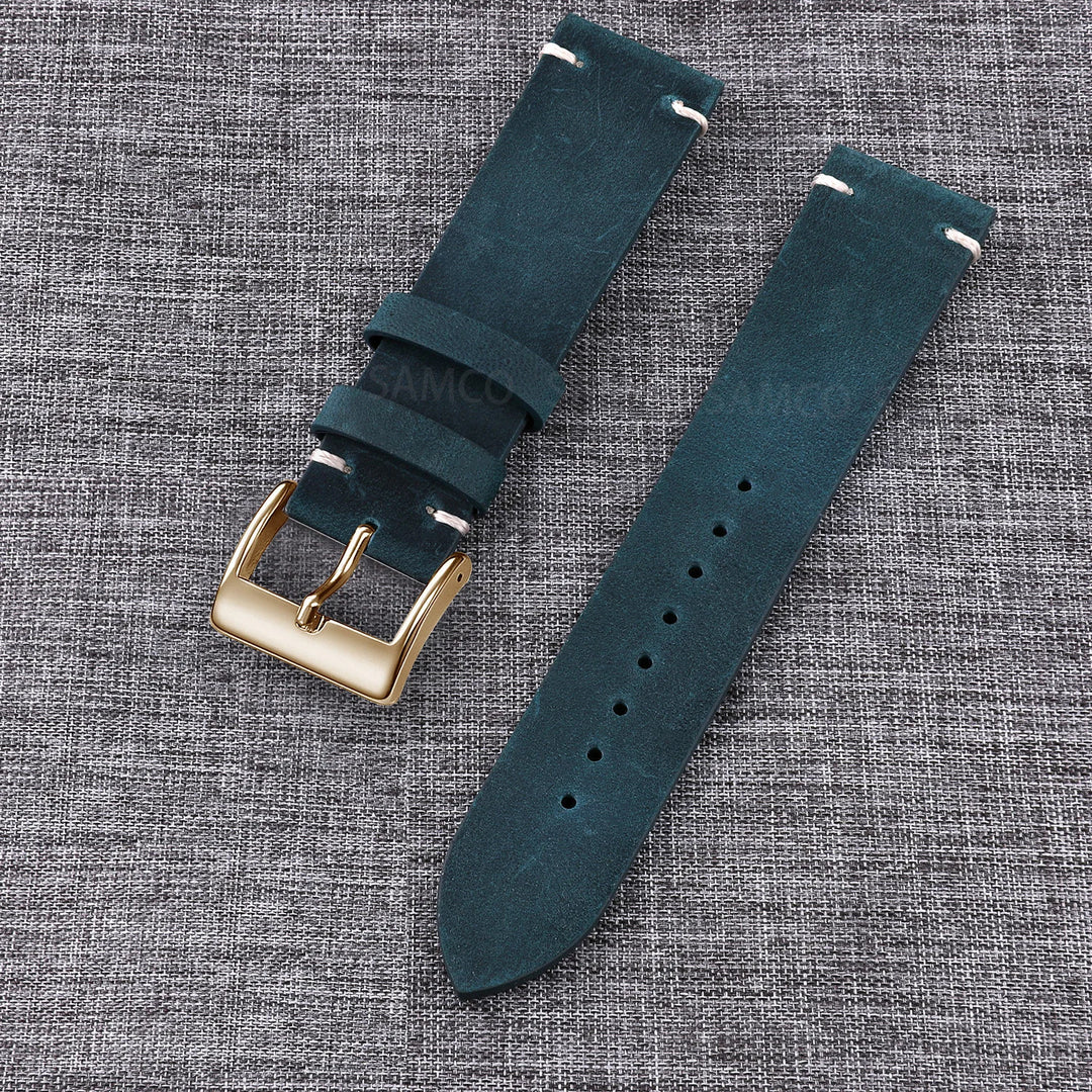 Vintage Top-Grain Leather Watch Strap (18–24mm)