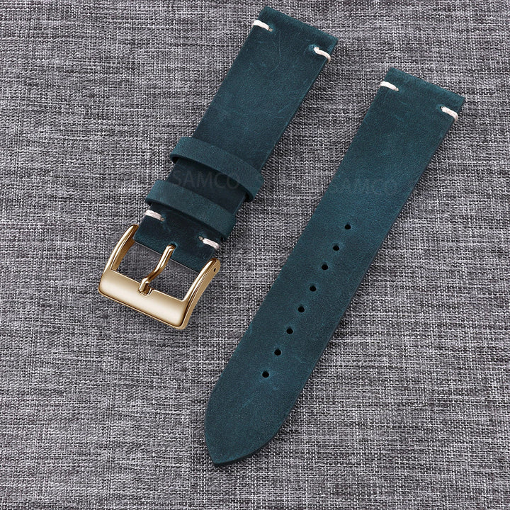 Vintage Top-Grain Leather Watch Strap (18–24mm)