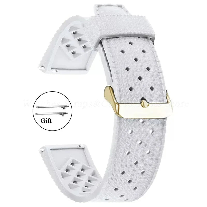 Premium Grade Tropic Silicone Watch Strap 20mm 22mm For Seiko For Oris For Omega Quick Release Diving Waterproof Rubber Bracelet