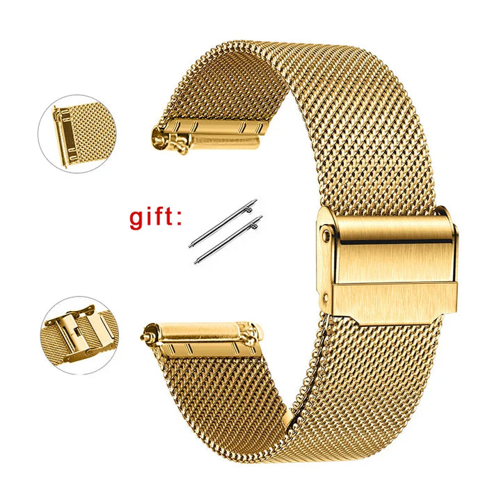 0.6mm Mesh Watch Band for DW for Omega Milanese Stainless Steel Strap Men Quick Release Bracelet 12/14/16/17/18/19/20/21/22/24mm