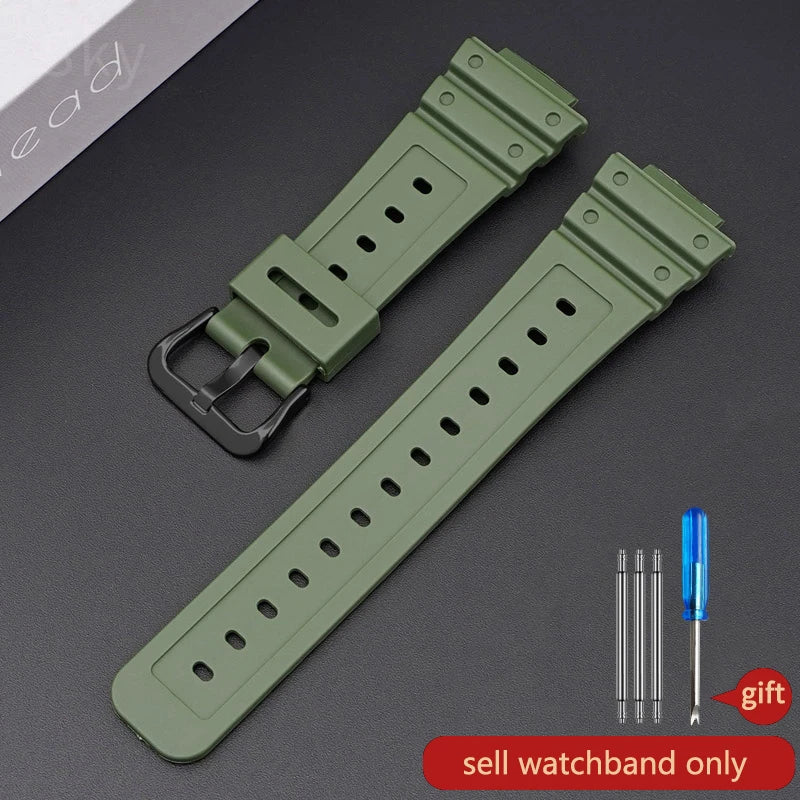 Anti-Allergy Resin Watch Strap with Stainless Steel Buckle for Casio G-Shock DW & GW Serie