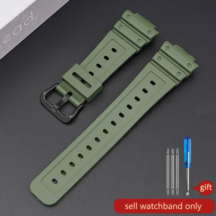Anti-Allergy Resin Watch Strap with Stainless Steel Buckle for Casio G-Shock DW & GW Serie