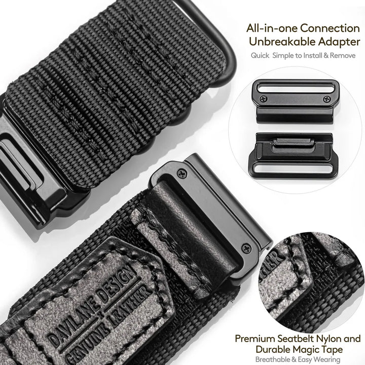 HEMSUT Nylon QuickFit Watch Strap – 20/22/26mm for Garmin Fenix 6/7/8, Forerunner, Epix, Instinct, Tactix