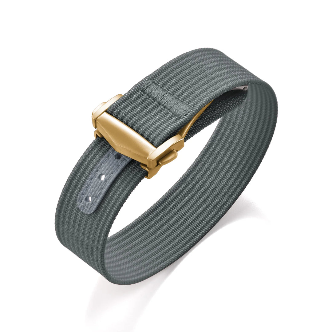 Ribbed Nylon & FKM Rubber Watch Strap – 18–22mm Folding Buckle for Omega, Tudor & Seiko