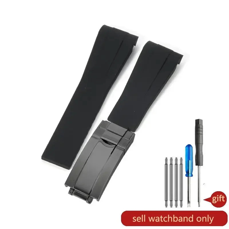 20mm Silicone Rubber Watch Strap for Rolex Models