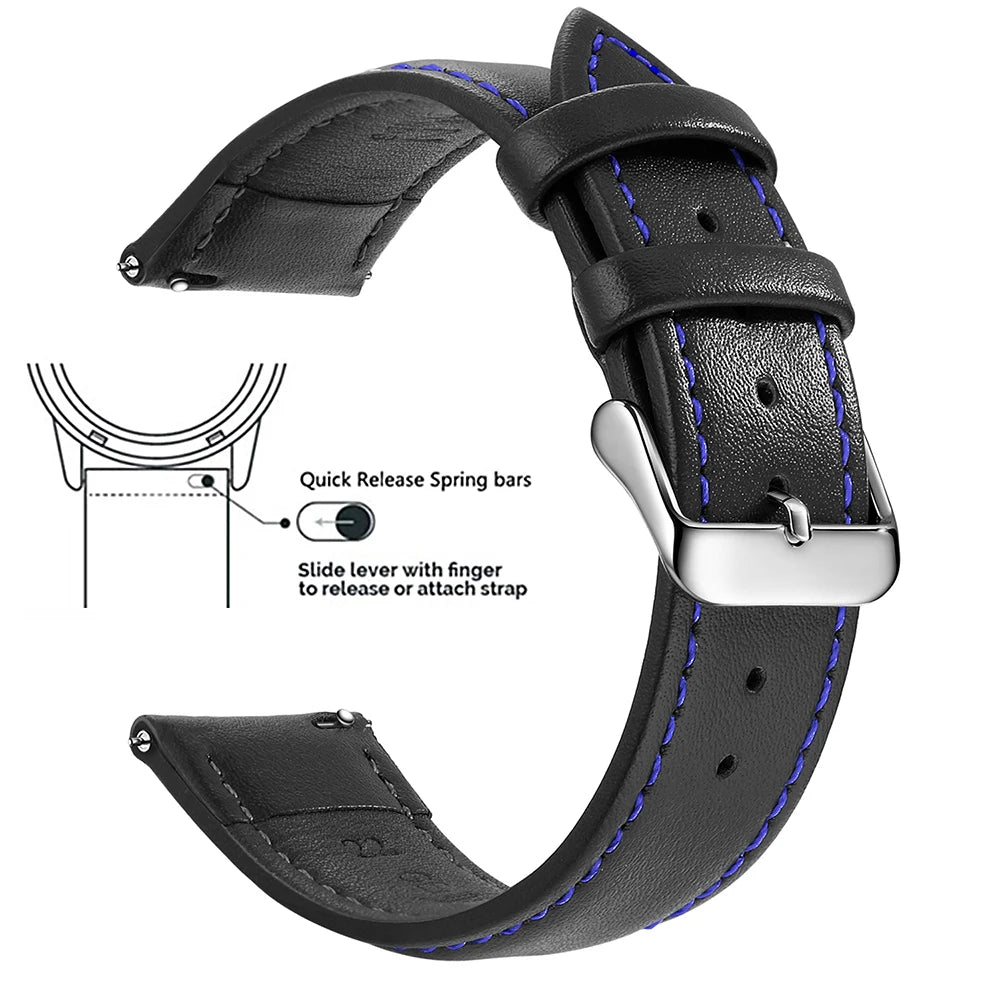 Samco Genuine Leather Watch Band 18–22mm (Quick Release)