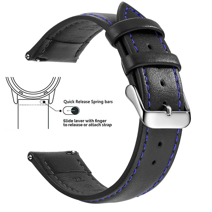 Samco Genuine Leather Watch Band 18–22mm (Quick Release)