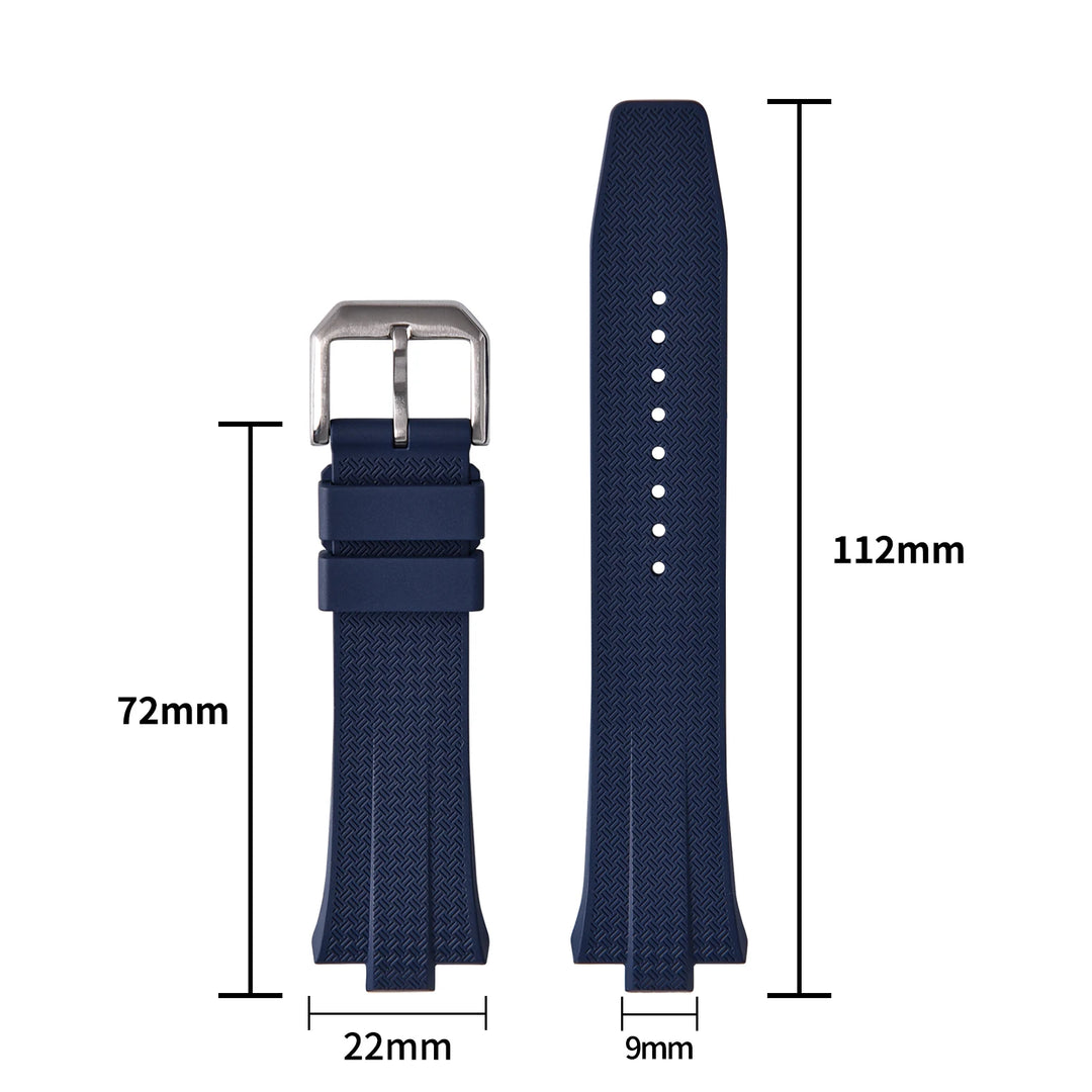 FKM Fluoro Rubber Watch Strap – Quick-Release, Convex End for Citizen NJ0150/NJ0151 ME Series