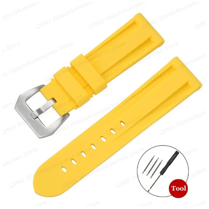 Panerai Silicone Watch Strap – 20–26mm, Waterproof Rubber Band
