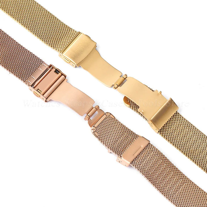 General Use Quick Release Watchband Stainless Steel Band 0.6mm Milanese Strap 12/14/16/18mm 20mm 22mm 24mm for Omega for DW Belt