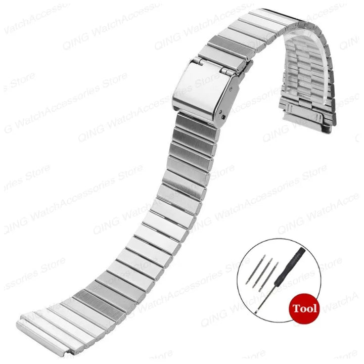 Stainless Steel Watch Strap for CASIO F-91W/A158 Series – 18/20mm Ultra-Thin