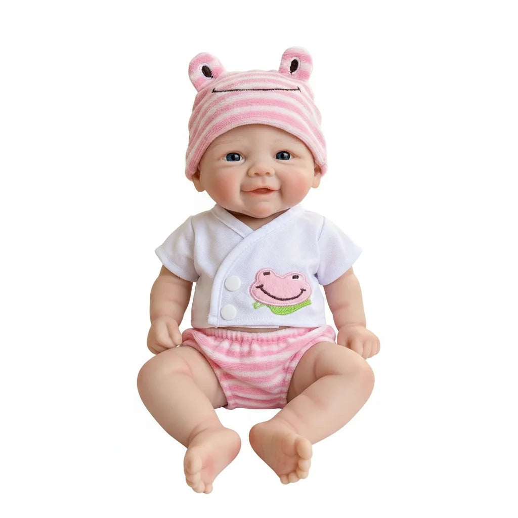 NPK 12inch Vivienne Doll 1100G Weight Super Soft Solid Silicone Mouth Can Open Comes with Pacifier Squishy Elastic Toy