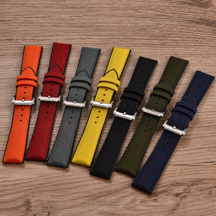 JUELONG New Design Sailcloth Rubber Strap Quick Release Waterproof Watch Bands 18mm 19mm 20mm 21mm 22mm Canvas Nylon Wristband