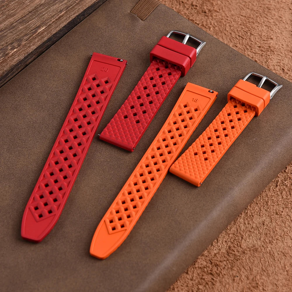 Quick Release FKM Fluorine Rubber Watch Strap – Waterproof 20/22mm