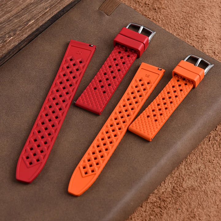 Quick Release FKM Fluorine Rubber Watch Strap – Waterproof 20/22mm