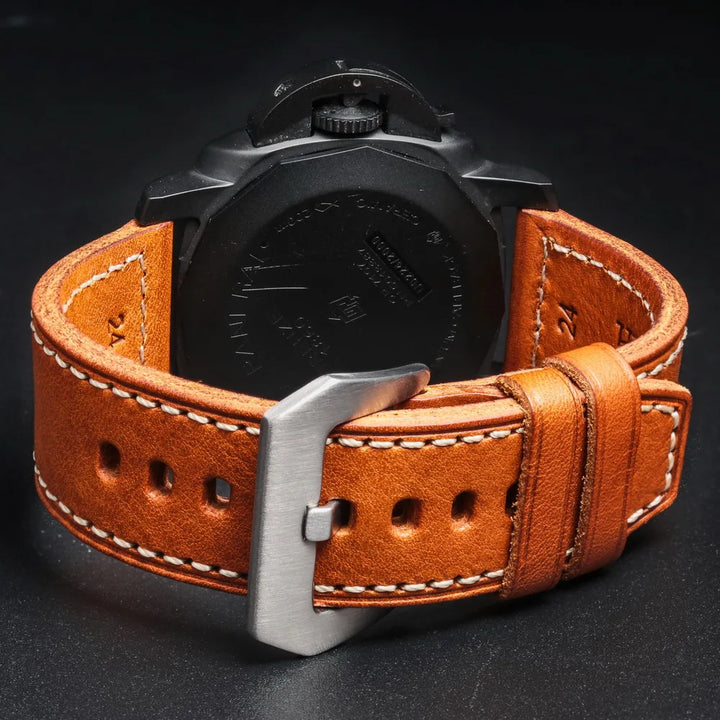 HEMSUT Genuine Leather Watch Strap – Retro Handmade Cowhide (20-26mm)