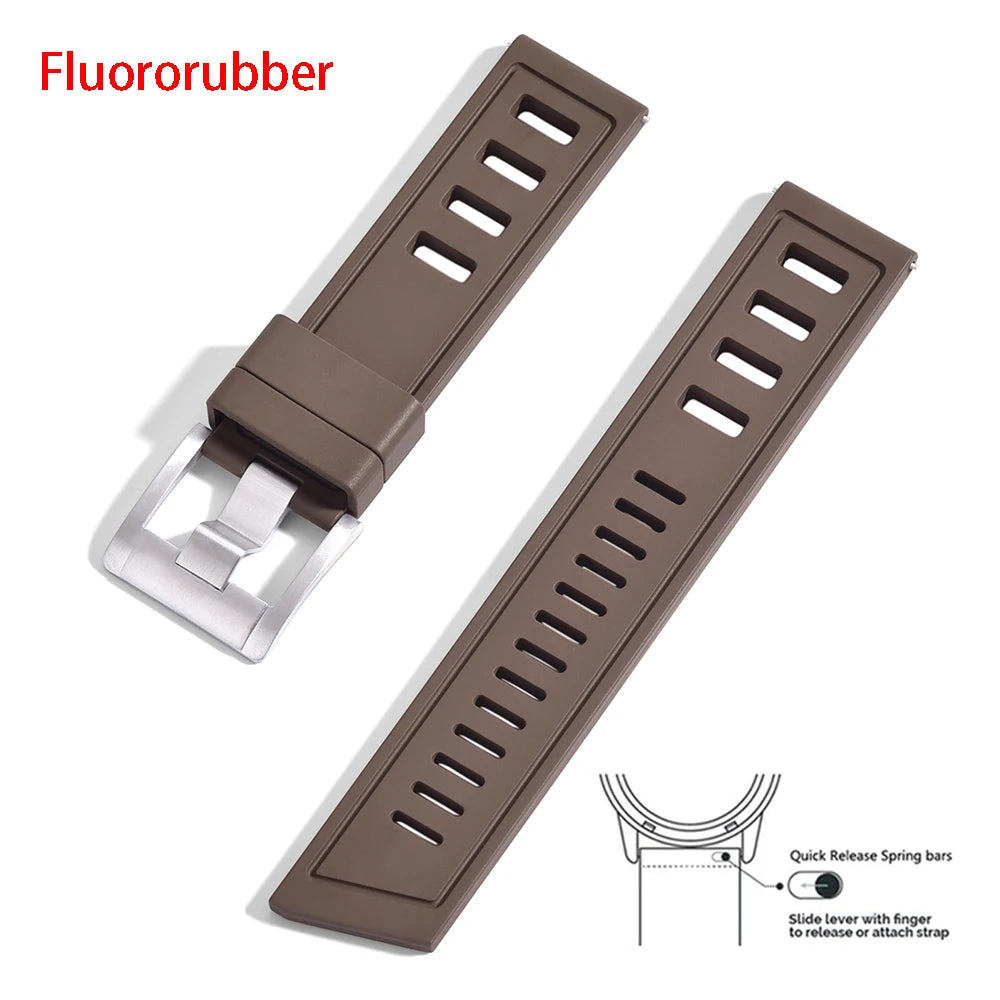 New Design SOFO Fluororubber FKM Watch Strap 20mm 22mm Waterproof Quick Release Watchbands For Each Brand Diving Watches