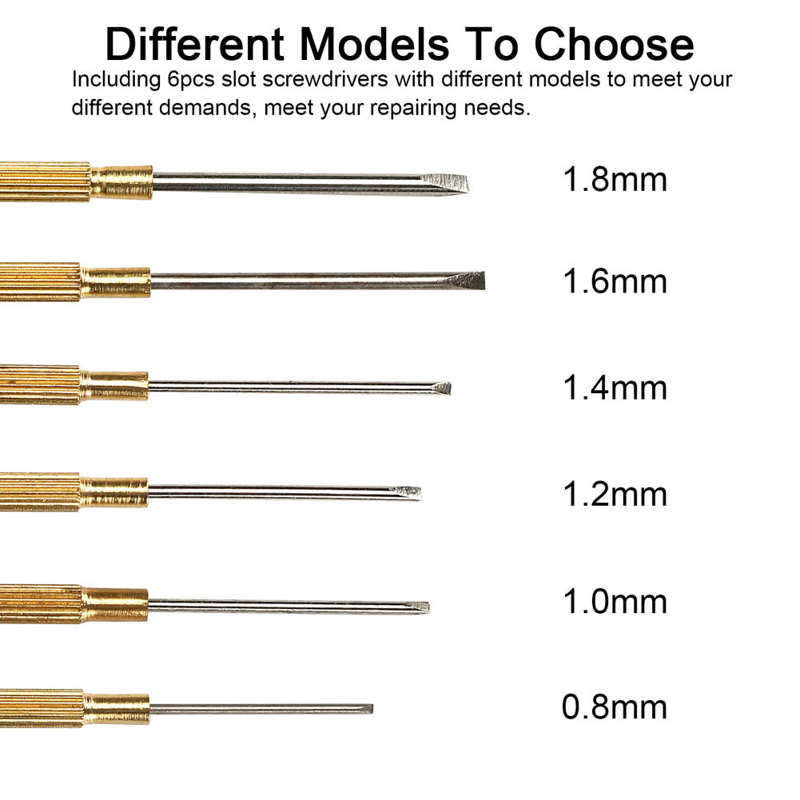Rolex Watch Screwdriver Set – 0.8-1.8mm Flat Blade Repair Tool