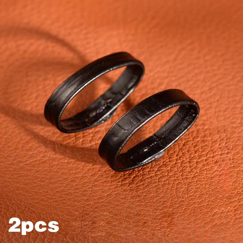 2‑Piece Leather Watch Band Keeper Loops – 14–24mm, Black & Brown